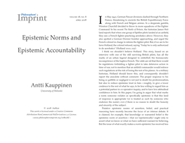 Epistemic Norms and Epistemic Accountability