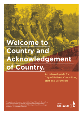 Welcome to Country and Acknowledgement of Country Guide