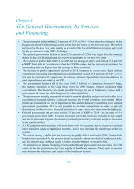 The General Government, Its Services and Financing