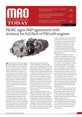 P&WC Signs FMP Agreement with Avianca for Full Fleet of PW127N