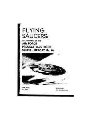 FLYING SAUCERS: an ANALYSIS of the AIR FORCE PROJECT BLUE BOOK SPECIAL REPORT No