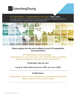 GT Newsletter | Competition Currents