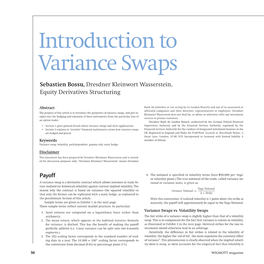 Introduction to Variance Swaps