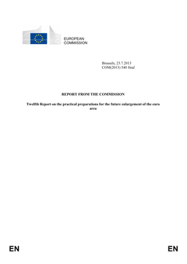 EUROPEAN COMMISSION Brussels, 23.7.2013 COM(2013)