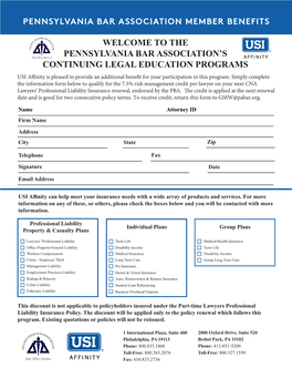 The Pennsylvania Bar Association's Continuing Legal Education Programs