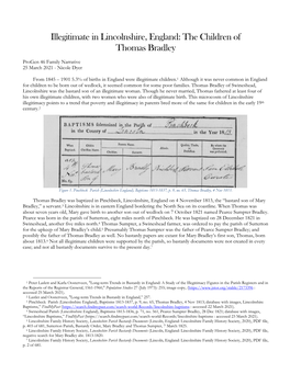 Illegitimate in Lincolnshire, England: the Children of Thomas Bradley