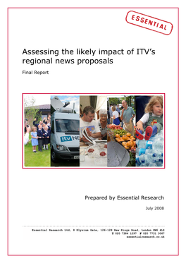 Assessing the Likely Impact of ITV's Regional News Proposals