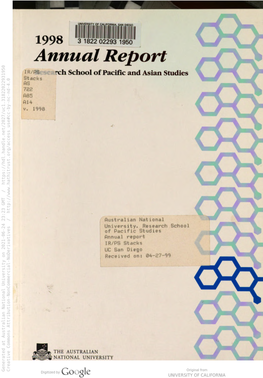 Annual Report / Research School of Pacific and Asian Studies