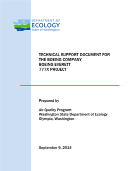 Technical Support Document for the Boeing Company 777X Project