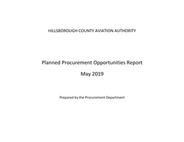 May 2019 Planned Procurement Opportunities Report