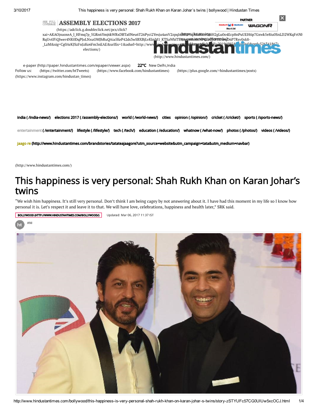 Shah Rukh Khan on Karan Johar's Twins