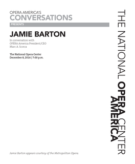 Jamie Barton in Conversation Program