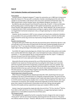 Note 23 Fuel, Combustion Chambers and Compression Ratio