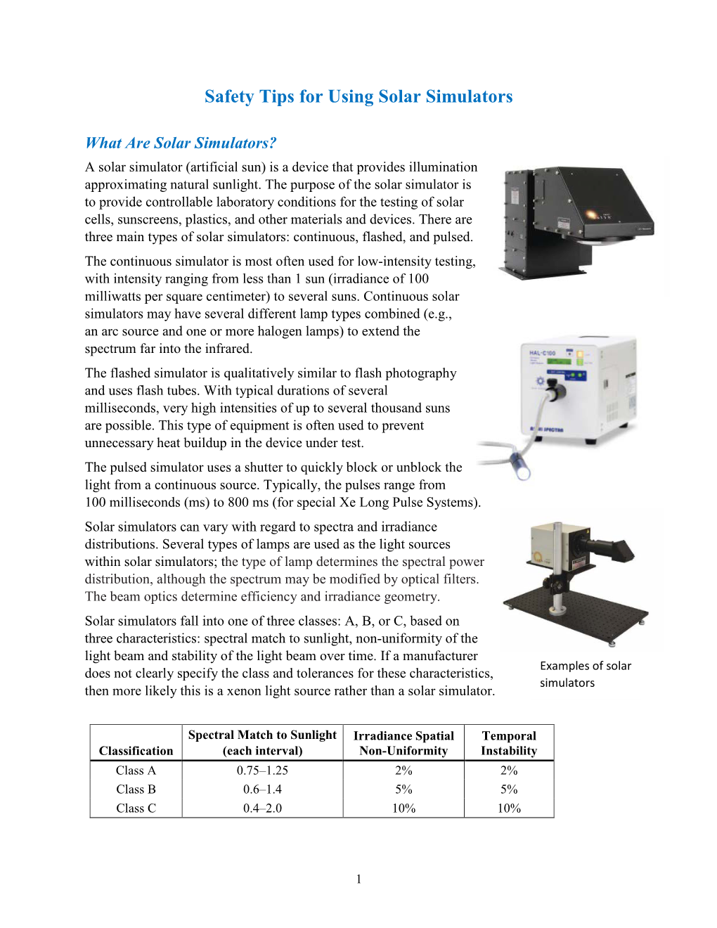 Safety Tips for Using Solar Simulators