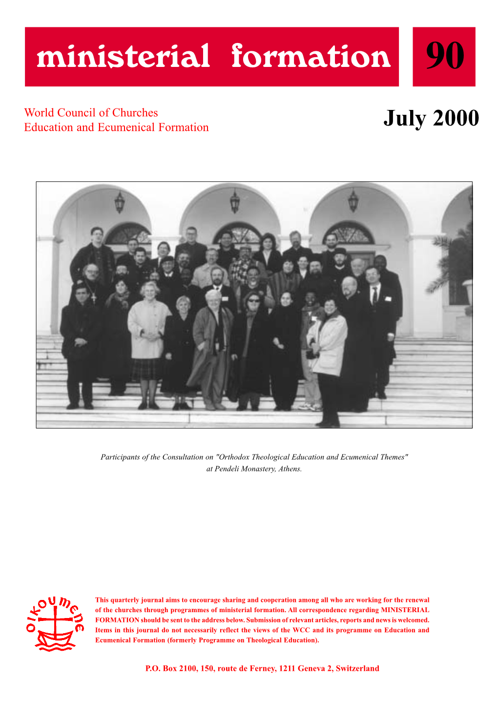 Ministerial Formation, Issue 90, July 2000