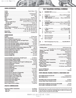 2017 DELAWARE FOOTBALL SCHEDULE Location