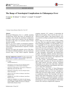The Range of Neurological Complications in Chikungunya Fever