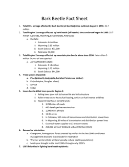 Bark Beetle Fact Sheet