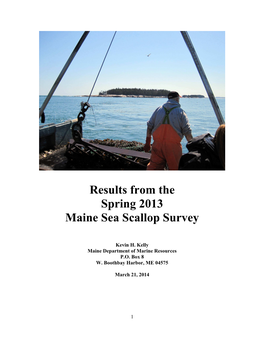 Spring 2013 ME DMR Scallop Survey