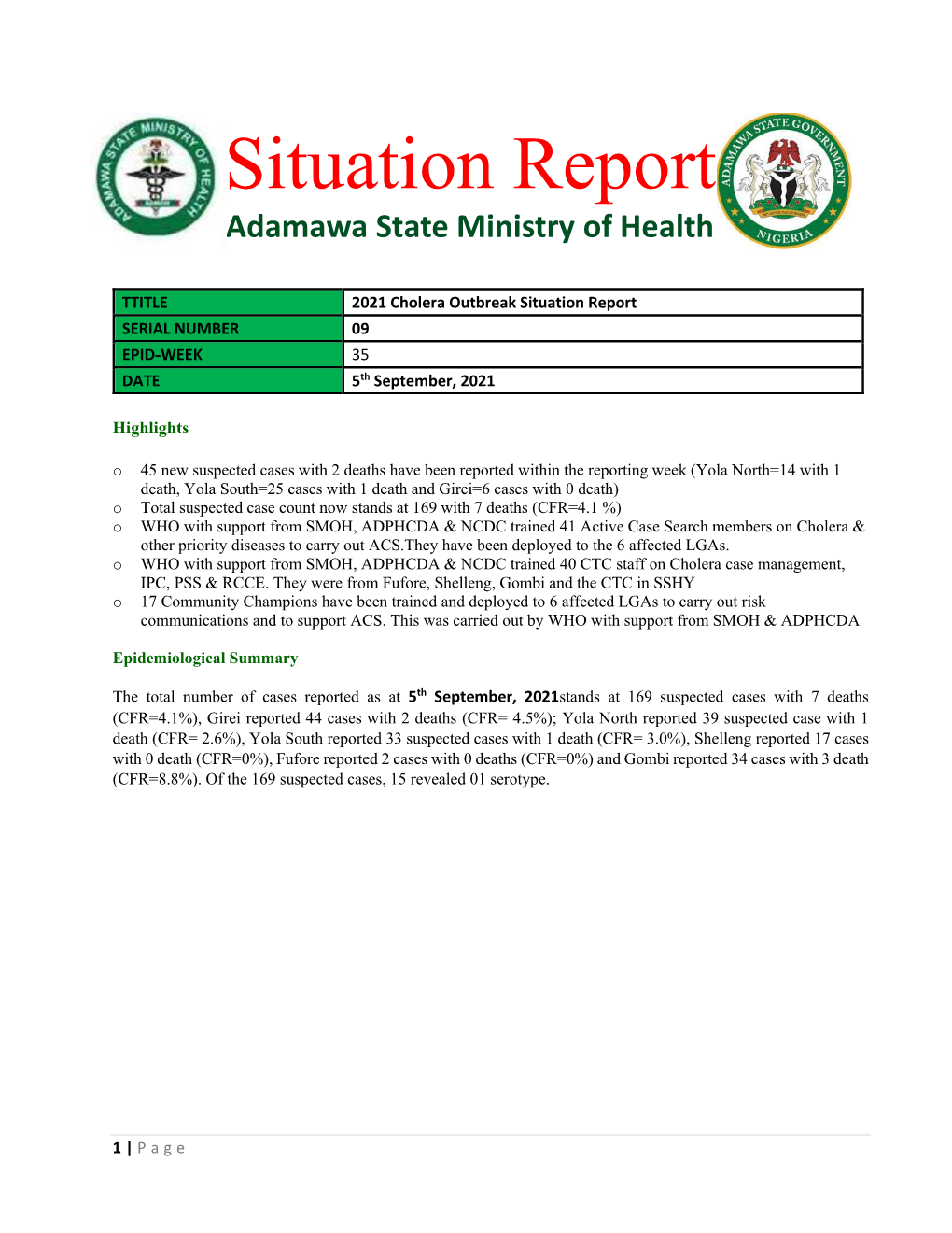 Situation Report