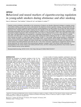 Behavioral and Neural Markers of Cigarette-Craving Regulation in Young-Adult Smokers During Abstinence and After Smoking