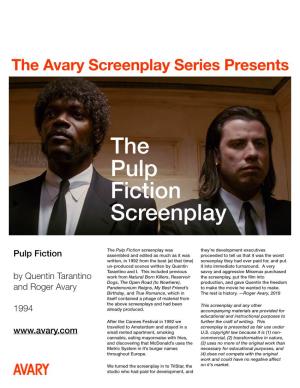 The Pulp Fiction Screenplay