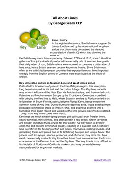 About Limes by George Geary CCP