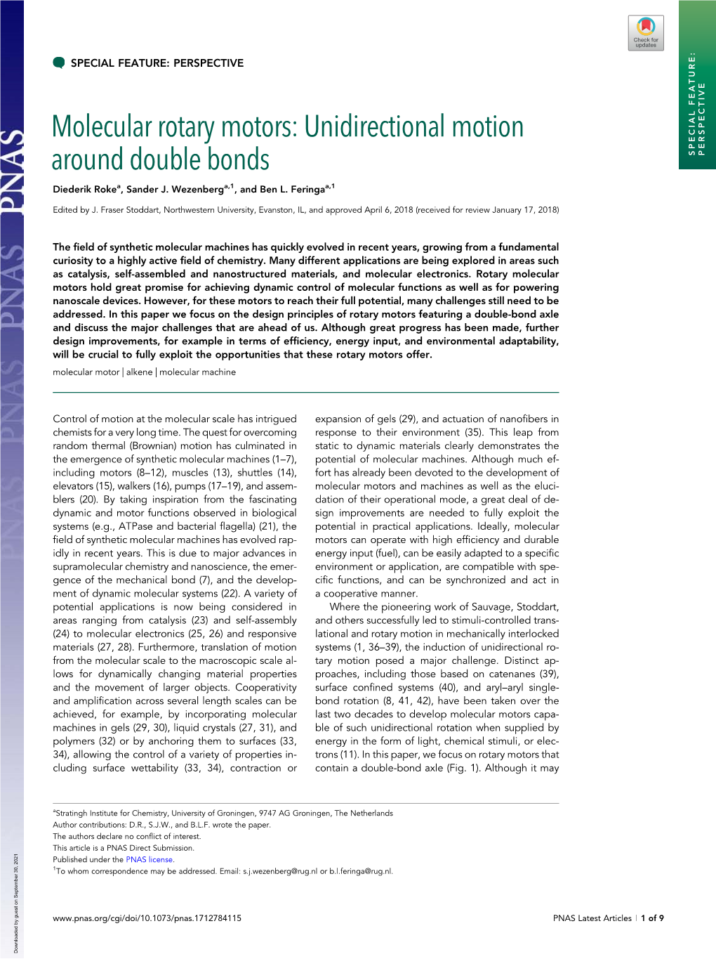 Molecular Rotary Motors: Unidirectional Motion