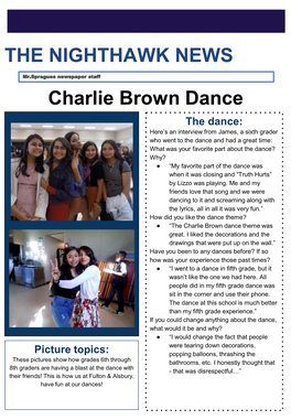 THE NIGHTHAWK NEWS Charlie Brown Dance