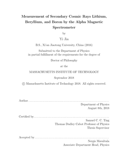 Measurement of Secondary Cosmic Rays Lithium, Beryllium, and Boron