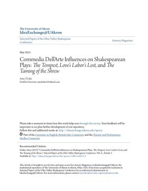 Commedia Dell'arte Influences on Shakespearean Plays