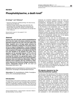 Phosphatidylserine, a Death Knell