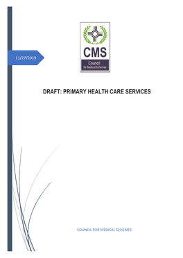 Draft: Primary Health Care Services
