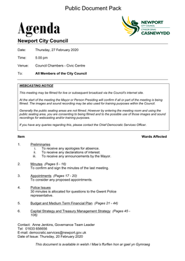 (Public Pack)Agenda Document for Council, 27/02/2020 17:00