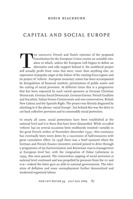 Capital and Social Europe