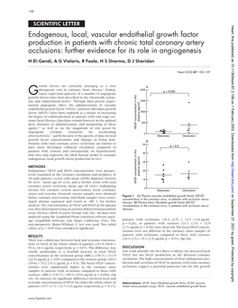 Endogenous, Local, Vascular Endothelial Growth