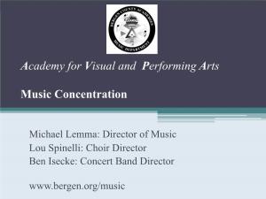 Academy for Visual and Performing Arts Music Concentration
