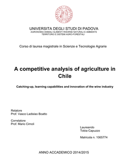 A Competitive Analysis of Agriculture in Chile