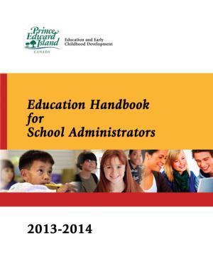 Education Handbook for School Administrators Page I Professional Learning