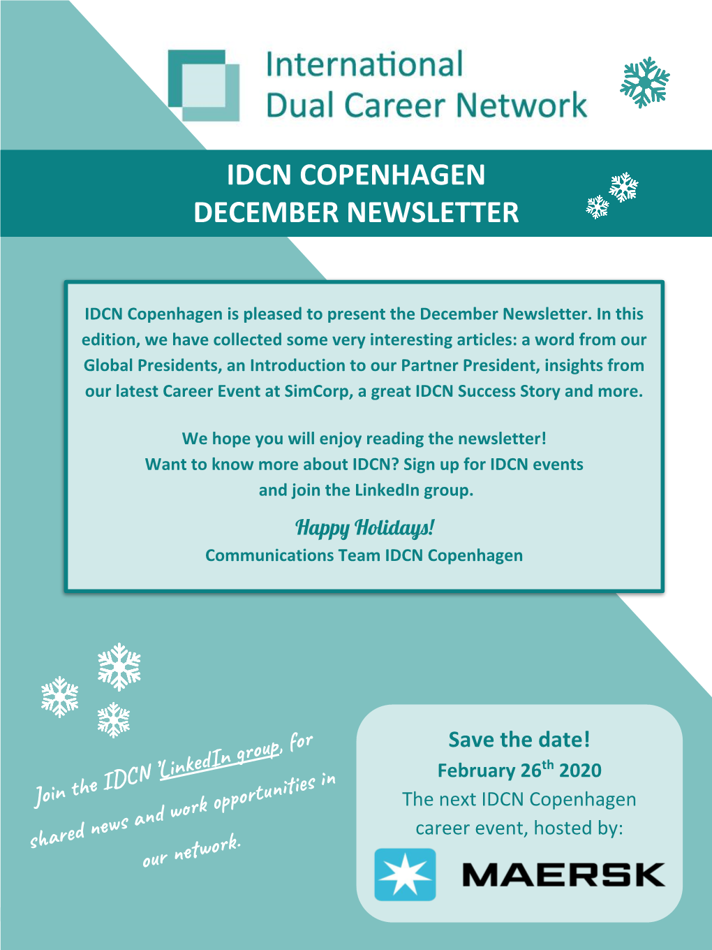 Idcn Copenhagen December Newsletter