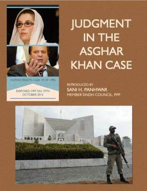 Asghar Khan Case Judgment
