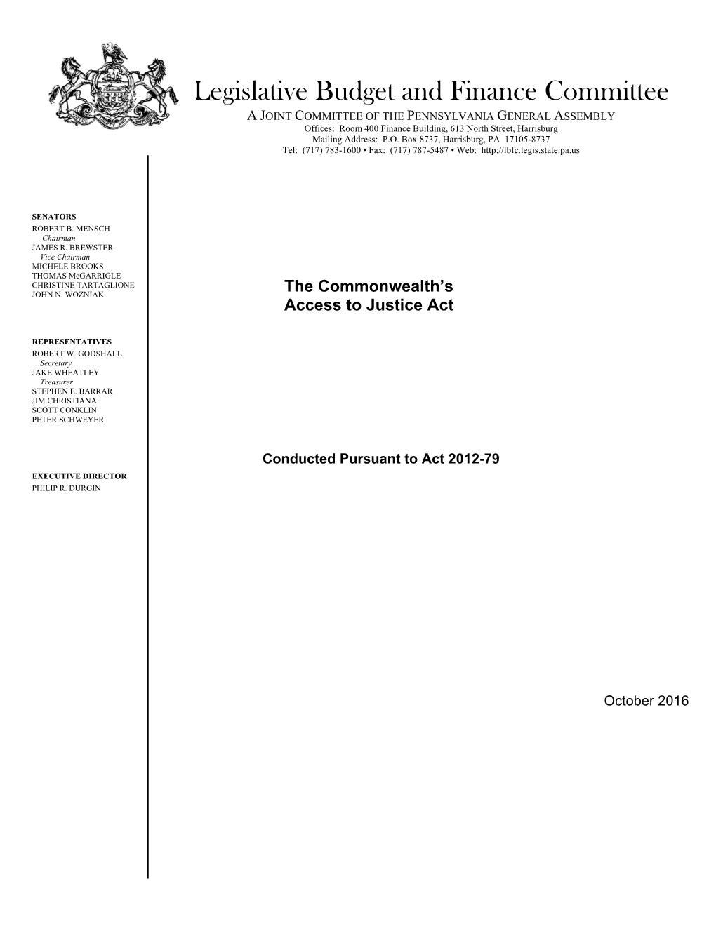 Legislative Budget and Finance Committee