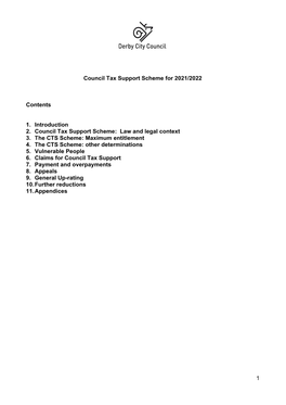 Council Tax Support Scheme for 2021/2022