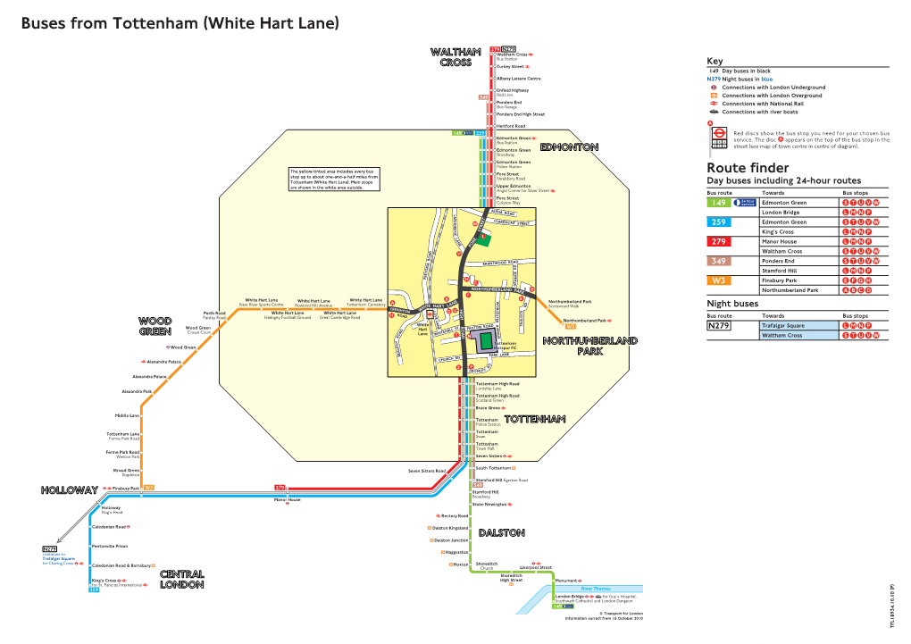 Buses from Tottenham (White Hart Lane)