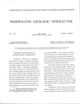 Washington Geologic Newsletter