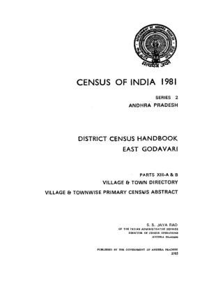 District Census Handbook, East Godavari, Part XII-A & B, Series-2