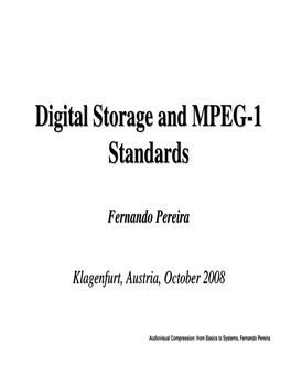 MPEG-1MPEG --11 Standardsstandards