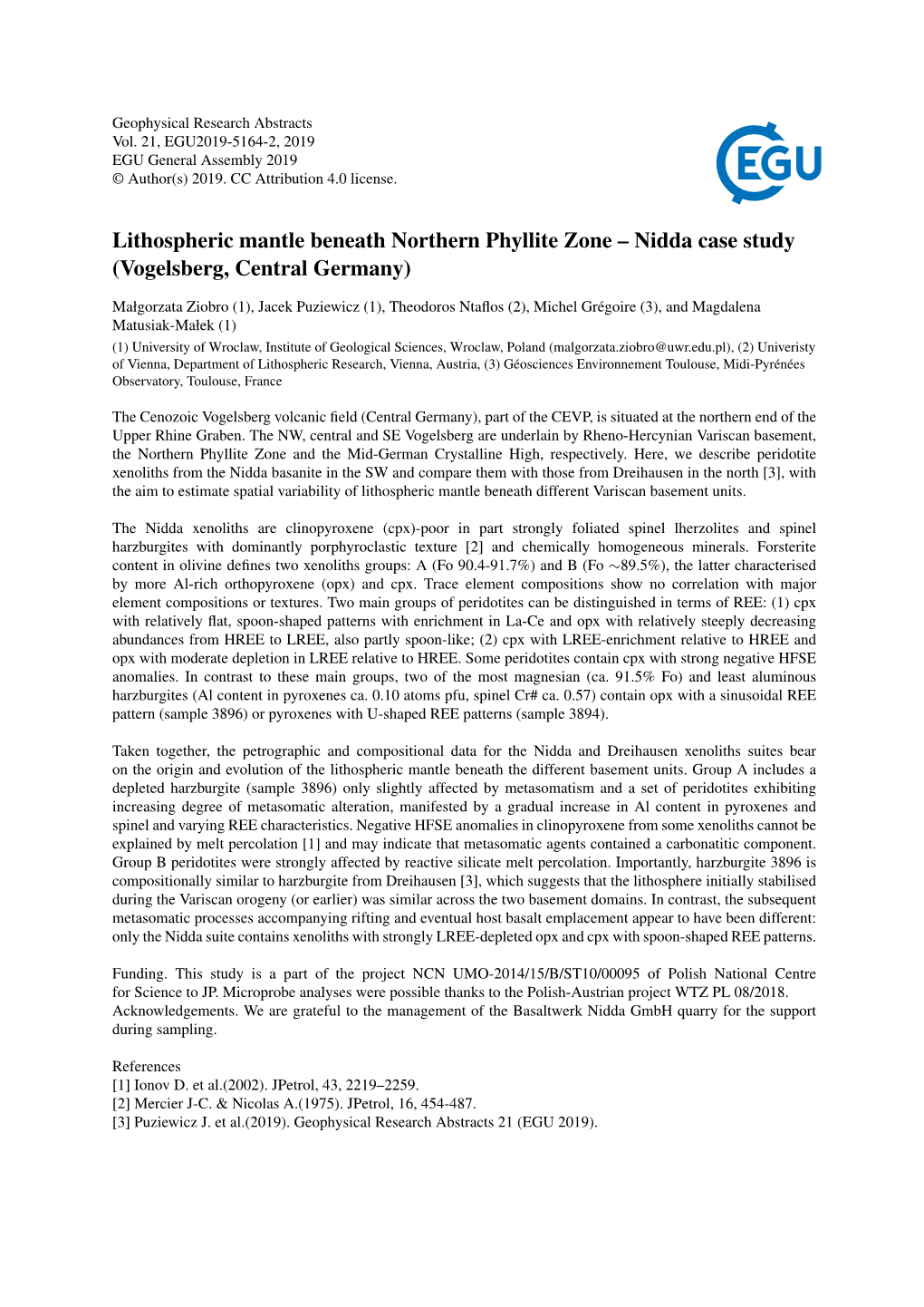 Lithospheric Mantle Beneath Northern Phyllite Zone – Nidda Case Study (Vogelsberg, Central Germany)