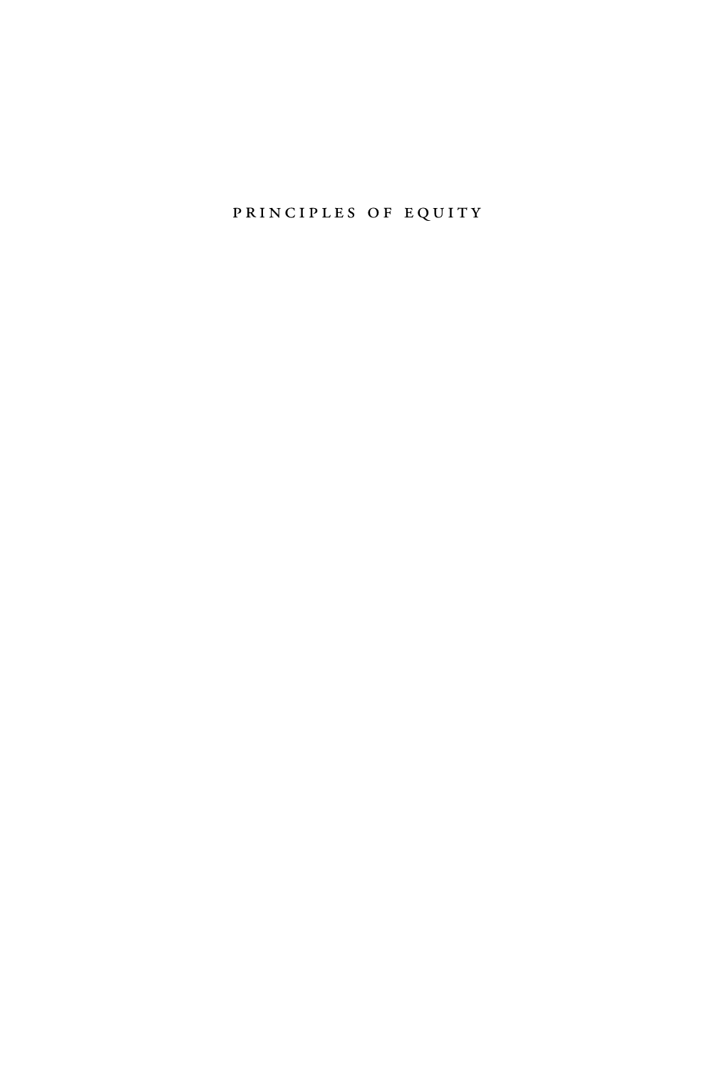 Principles of Equity Natural Law and Enlightenment Classics