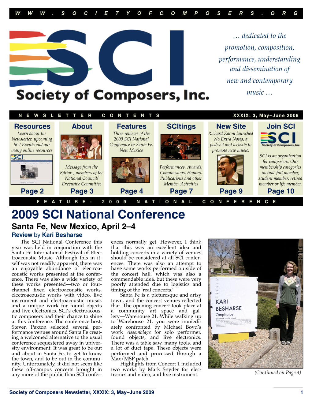 SCI Newsletter May / June 2009